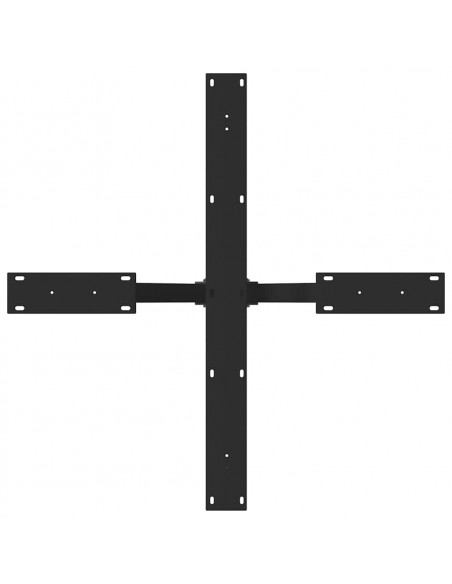 Gamba Tavolo Pranzo Forma Ragno Nero 85x85x(72-73) cm Acciaio