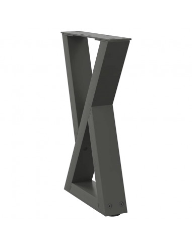 Gambe per Tavolino 2 pz Antracite 28x(42-43,3) cm in Acciaio