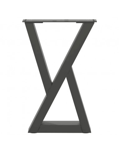 Gambe per Tavolino 2 pz Antracite 28x(42-43,3) cm in Acciaio