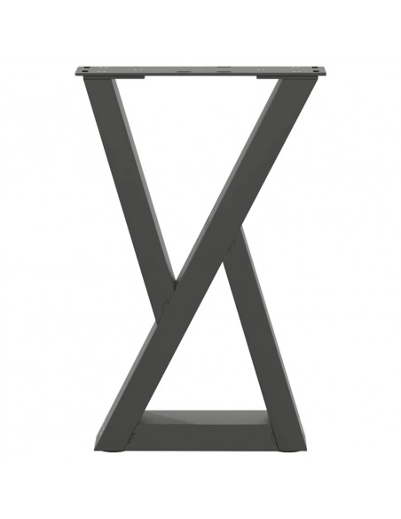 Gambe per Tavolino 2 pz Antracite 28x(42-43,3) cm in Acciaio