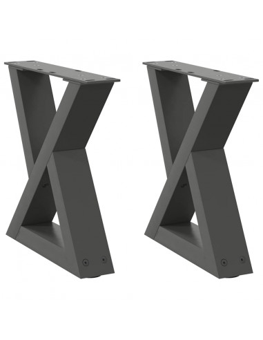 Gambe per Tavolino 2 pz Antracite 30x(30-31,3) cm in Acciaio