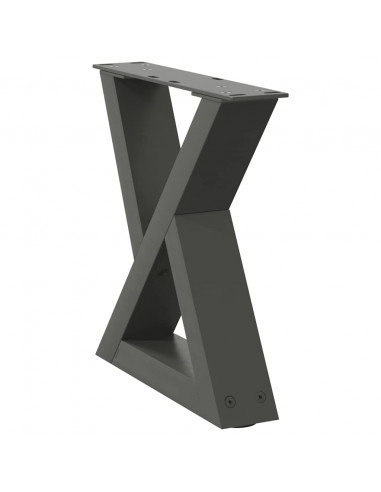 Gambe per Tavolino 2 pz Antracite 30x(30-31,3) cm in Acciaio