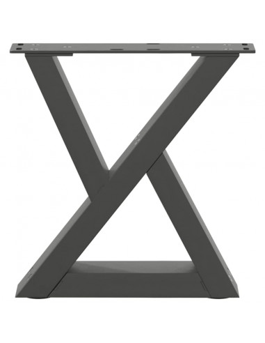 Gambe per Tavolino 2 pz Antracite 30x(30-31,3) cm in Acciaio