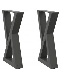 Gambe per Tavolino 2 pz Antracite 38x(42-43,3) cm in Acciaio 2