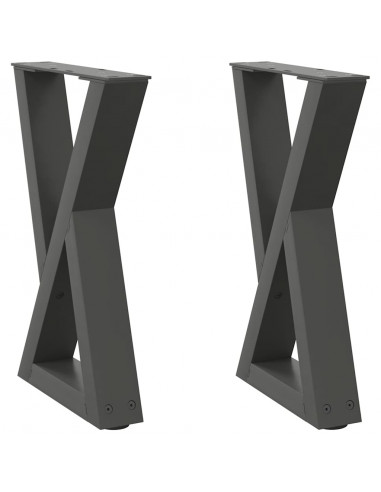 Gambe per Tavolino 2 pz Antracite 38x(42-43,3) cm in Acciaio