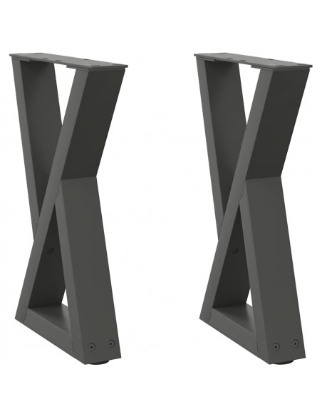 Gambe per Tavolino 2 pz Antracite 38x(42-43,3) cm in Acciaio