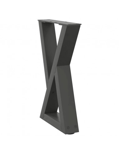 Gambe per Tavolino 2 pz Antracite 38x(42-43,3) cm in Acciaio