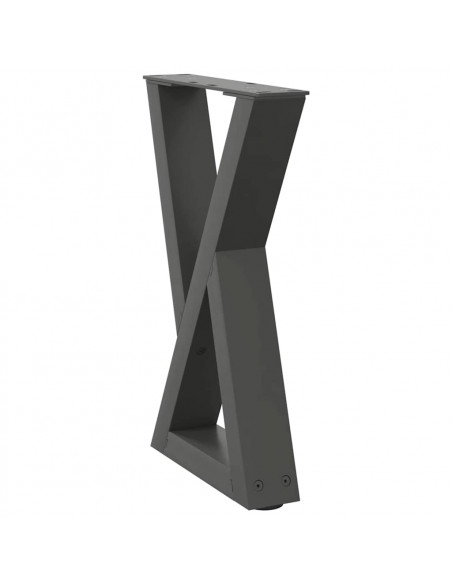 Gambe per Tavolino 2 pz Antracite 38x(42-43,3) cm in Acciaio