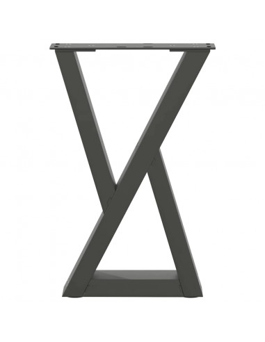 Gambe per Tavolino 2 pz Antracite 38x(42-43,3) cm in Acciaio
