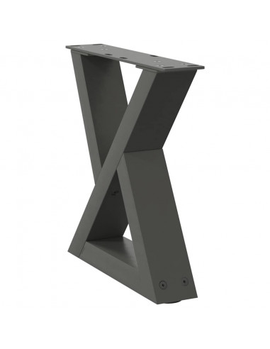 Gambe per Tavolino 2 pz Antracite 40x(30-31,3) cm in Acciaio