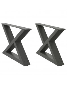 Gambe per Tavolino 2 pz Antracite 50x(30-31,3) cm in Acciaio 2