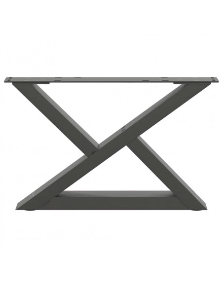 Gambe per Tavolino 2 pz Antracite 50x(30-31,3) cm in Acciaio