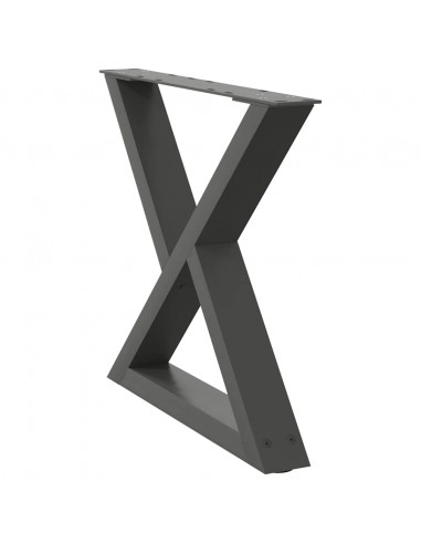 Gambe per Tavolino 2 pz Antracite 50x(42-43,3) cm in Acciaio