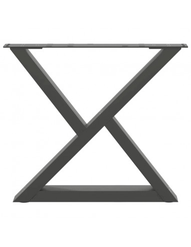 Gambe per Tavolino 2 pz Antracite 50x(42-43,3) cm in Acciaio