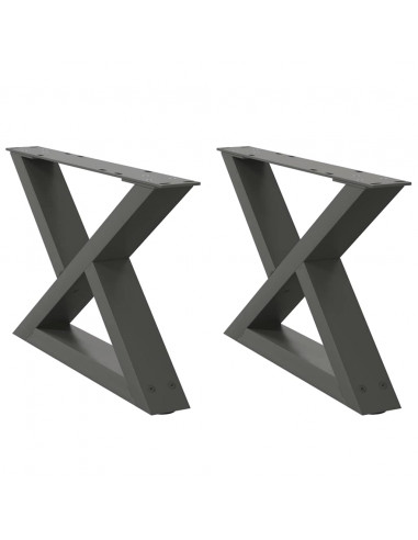 Gambe per Tavolino 2 pz Antracite 60x(30-31,3) cm in Acciaio