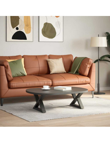 Gambe per Tavolino 2 pz Antracite 60x(30-31,3) cm in Acciaio