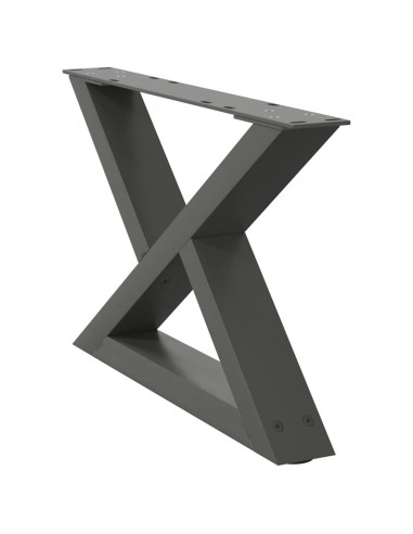 Gambe per Tavolino 2 pz Antracite 60x(30-31,3) cm in Acciaio