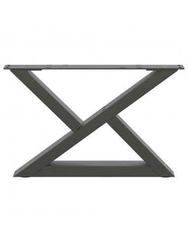 Gambe per Tavolino 2 pz Antracite 60x(30-31,3) cm in Acciaio