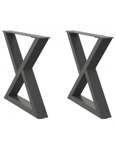 Gambe per Tavolino 2 pz Antracite 60x(42-43,3) cm in Acciaio