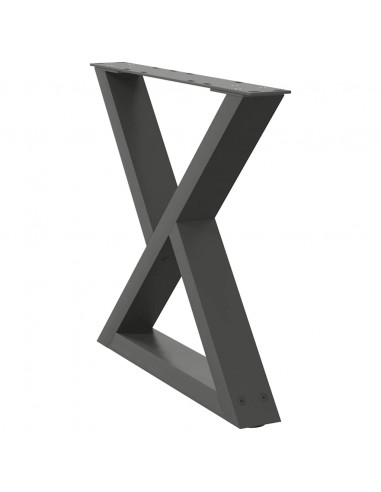 Gambe per Tavolino 2 pz Antracite 60x(42-43,3) cm in Acciaio