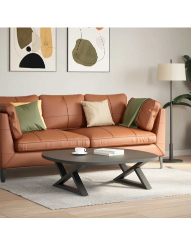 Gambe per Tavolino 2 pz Antracite 70x(30-31,3) cm in Acciaio