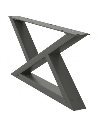 Gambe per Tavolino 2 pz Antracite 70x(30-31,3) cm in Acciaio