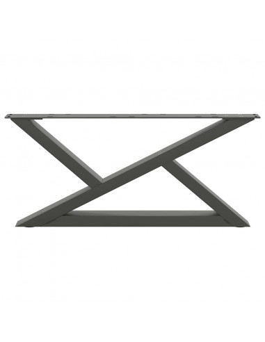 Gambe per Tavolino 2 pz Antracite 70x(30-31,3) cm in Acciaio