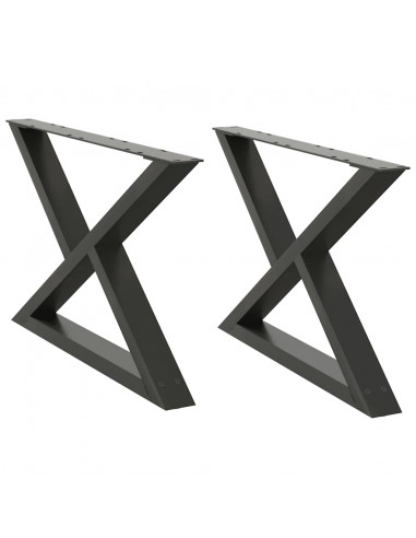 Gambe per Tavolino 2 pz Antracite 70x(42-43,3) cm in Acciaio