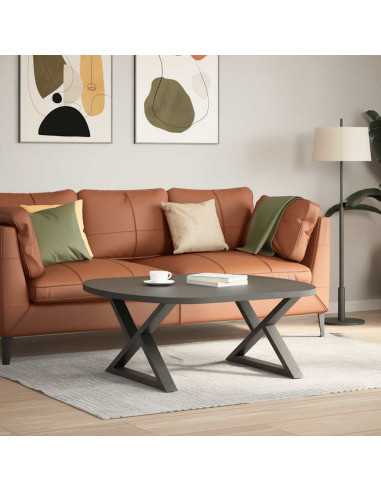 Gambe per Tavolino 2 pz Antracite 70x(42-43,3) cm in Acciaio