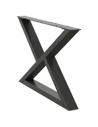 Gambe per Tavolino 2 pz Antracite 70x(42-43,3) cm in Acciaio