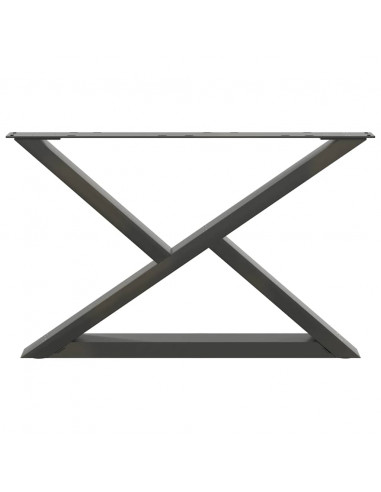 Gambe per Tavolino 2 pz Antracite 70x(42-43,3) cm in Acciaio