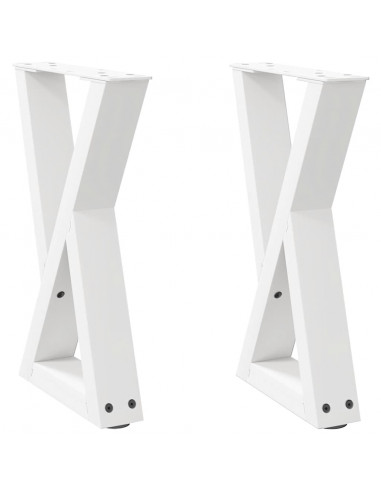 Gambe per Tavolino 2 pz Bianco 28x(42-43,3) cm in Acciaio