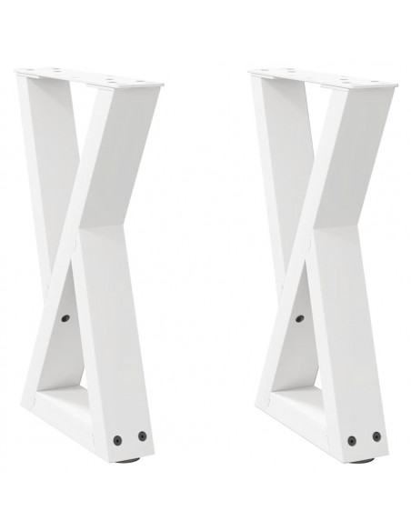 Gambe per Tavolino 2 pz Bianco 28x(42-43,3) cm in Acciaio