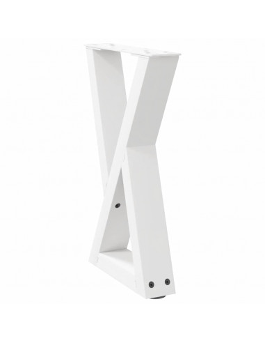 Gambe per Tavolino 2 pz Bianco 28x(42-43,3) cm in Acciaio