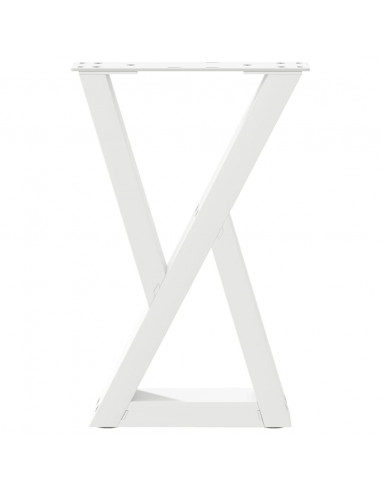 Gambe per Tavolino 2 pz Bianco 28x(42-43,3) cm in Acciaio