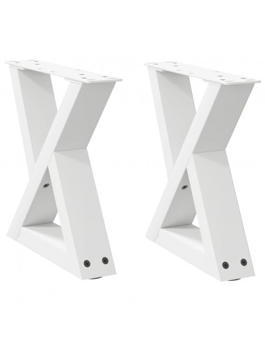 Gambe per Tavolino 2 pz Bianco 30x(30-31,3) cm in Acciaio