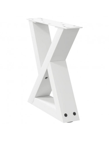 Gambe per Tavolino 2 pz Bianco 30x(30-31,3) cm in Acciaio