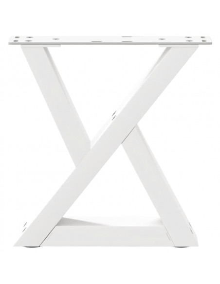 Gambe per Tavolino 2 pz Bianco 30x(30-31,3) cm in Acciaio