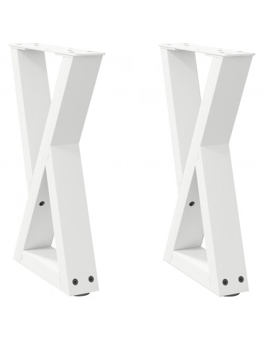 Gambe per Tavolino 2 pz Bianco 38x(42-43,3) cm in Acciaio
