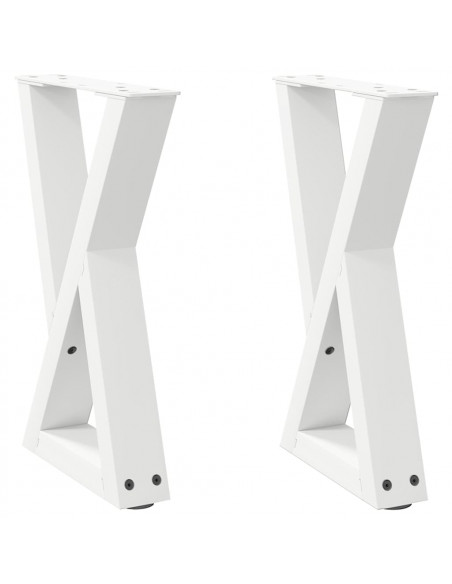 Gambe per Tavolino 2 pz Bianco 38x(42-43,3) cm in Acciaio