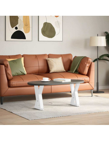 Gambe per Tavolino 2 pz Bianco 38x(42-43,3) cm in Acciaio