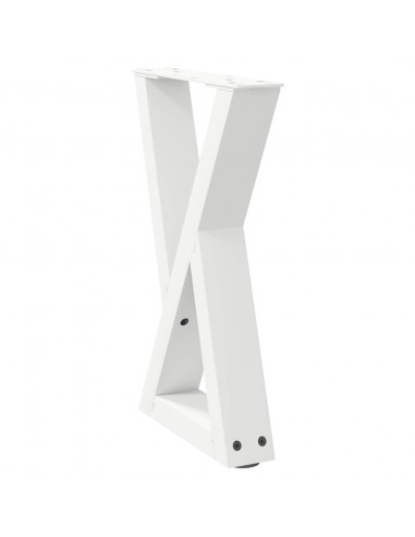 Gambe per Tavolino 2 pz Bianco 38x(42-43,3) cm in Acciaio