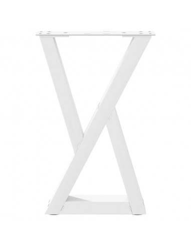 Gambe per Tavolino 2 pz Bianco 38x(42-43,3) cm in Acciaio