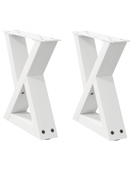 Gambe per Tavolino 2 pz Bianco 40x(30-31,3) cm in Acciaio