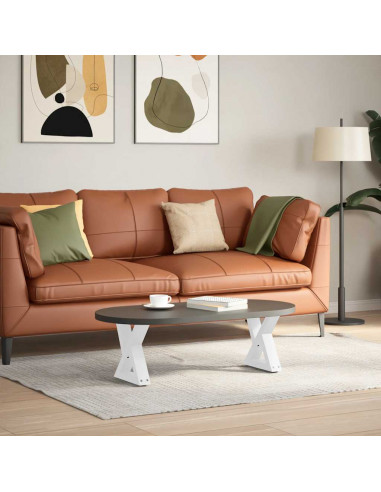 Gambe per Tavolino 2 pz Bianco 40x(30-31,3) cm in Acciaio