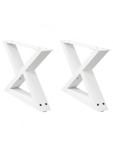 Gambe per Tavolino 2 pz Bianco 50x(30-31,3) cm in Acciaio