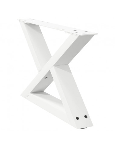 Gambe per Tavolino 2 pz Bianco 50x(30-31,3) cm in Acciaio