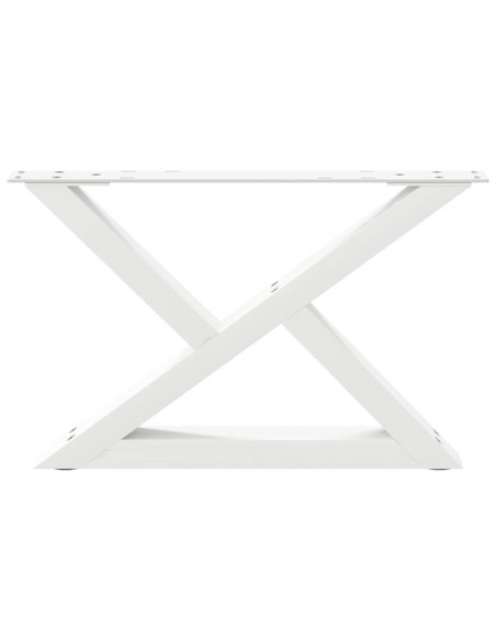 Gambe per Tavolino 2 pz Bianco 50x(30-31,3) cm in Acciaio