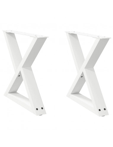 Gambe per Tavolino 2 pz Bianco 50x(42-43,3) cm in Acciaio