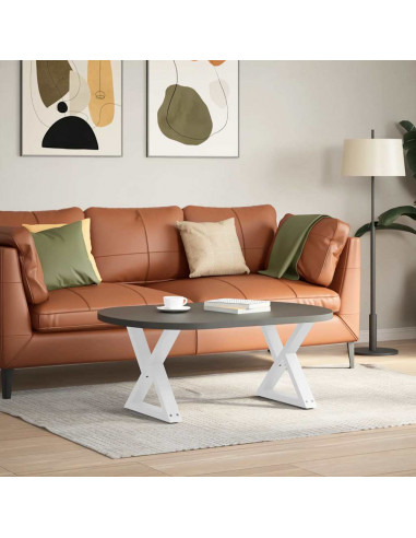 Gambe per Tavolino 2 pz Bianco 50x(42-43,3) cm in Acciaio